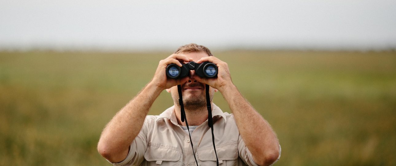 Man birdwatching